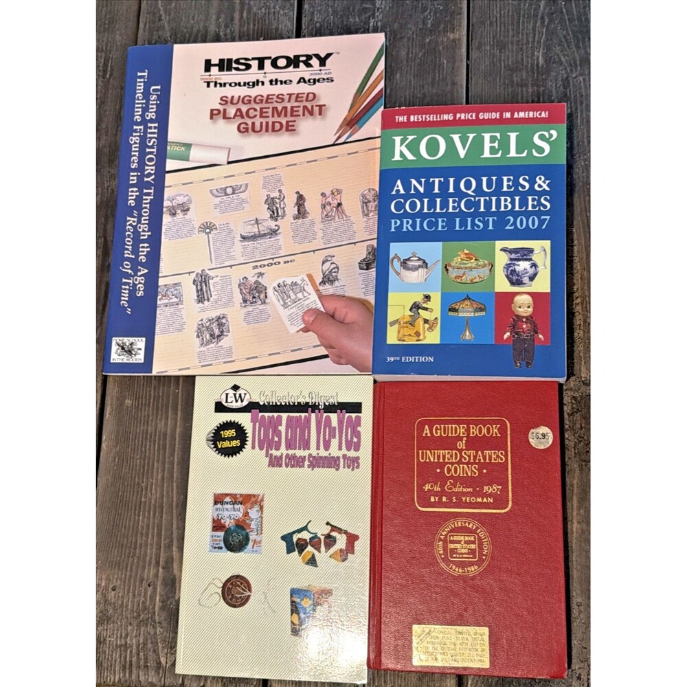 4 Book Lot History Through Ages Placement Guide Kovels Coins Collectibles